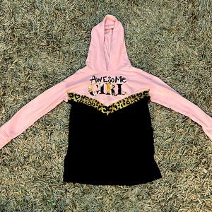 Pink and black justice sweater size 10